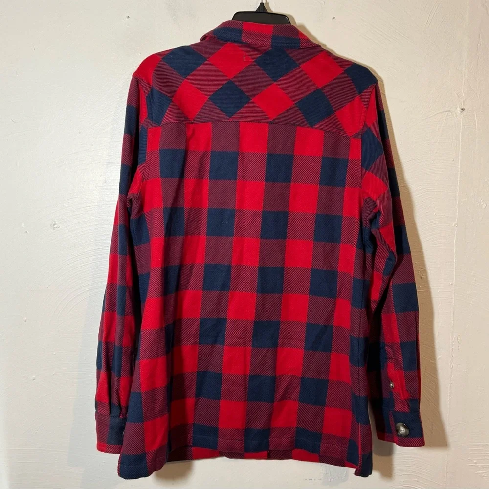 Cabela’s Plaid Red Blue Shacket Shirt Jacket Womens Large